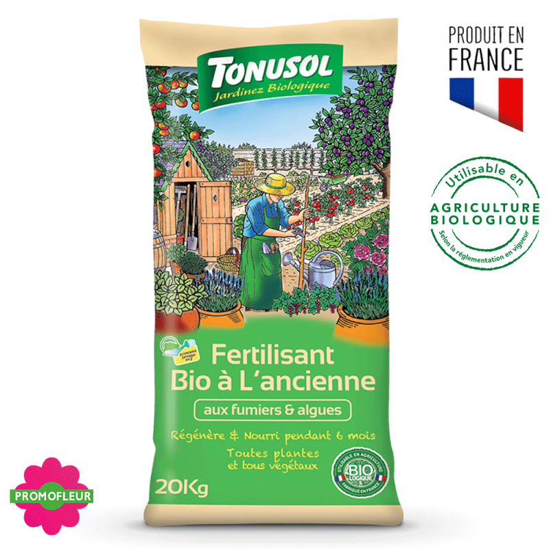 Fertilisant bio à l'ancienne 20 Kg - Terreau Tonusol