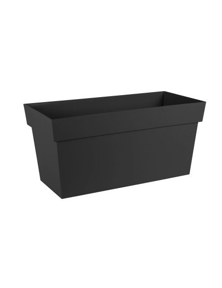 Muret / Jardinière Toscane Gris Anthracite 80 x 36 x 38,8 cm - 74 L - roulettes + reserve
