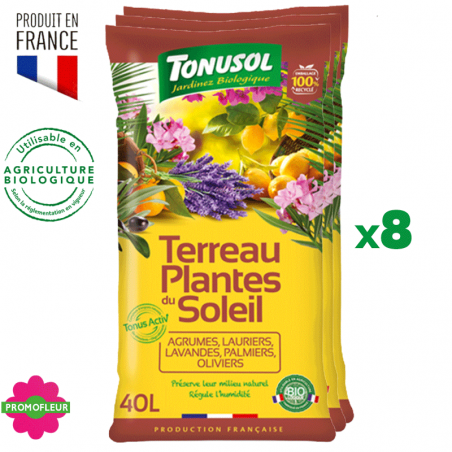 Terre plante du soleil 40 L X8 - Terreau Tonusol