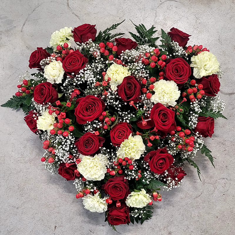 Coeur ton rouge et blanc - Promofleur Champagne-sur-Oise Coeur ton rouge et blanc - Promofleur Champagne-sur-Oise