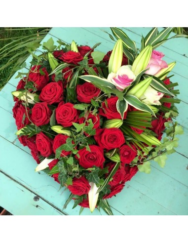 Cœur ton rouge et vert - Promofleur Champagne-sur-Oise
