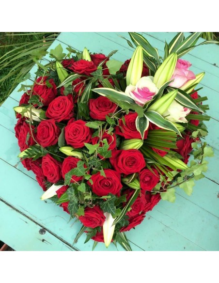 Cœur ton rouge et vert - Promofleur Champagne-sur-Oise