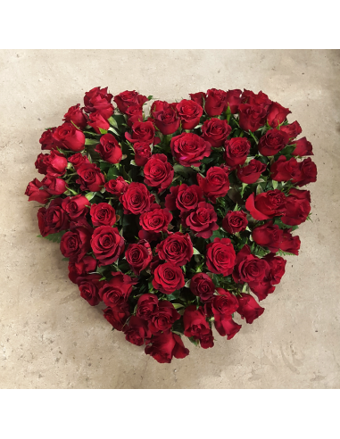 Cœur de roses rouges - Promofleur Champagne-sur-Oise