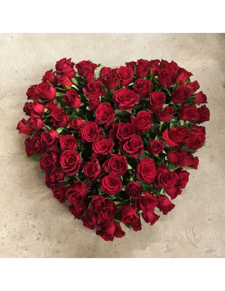 Cœur de roses rouges - Promofleur Champagne-sur-Oise