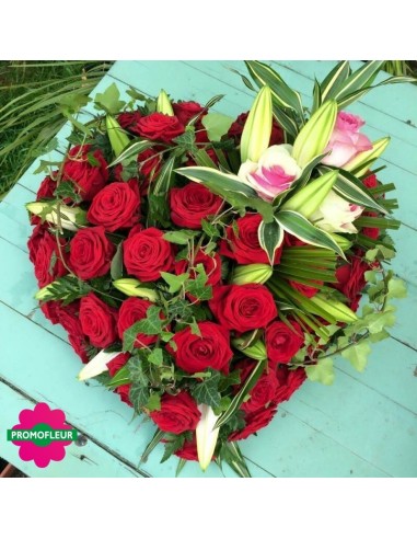 Cœur ton rouge et vert - Promofleur Champagne-sur-Oise