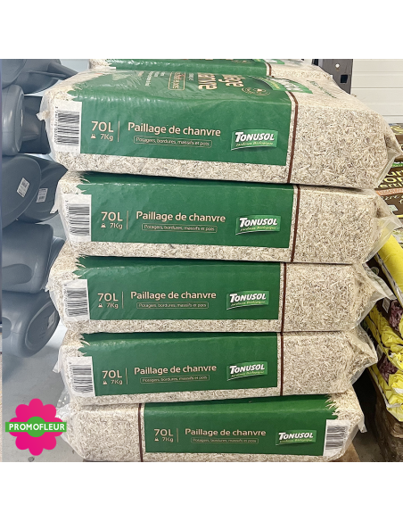 Palette de sacs de paillage de chanvre 70 L - 100% Français (Tonusol) - Promofleur