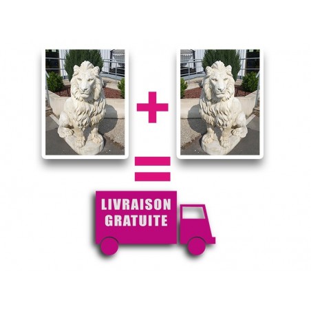 2 Lions en statue de pierre (Livraison incluse)