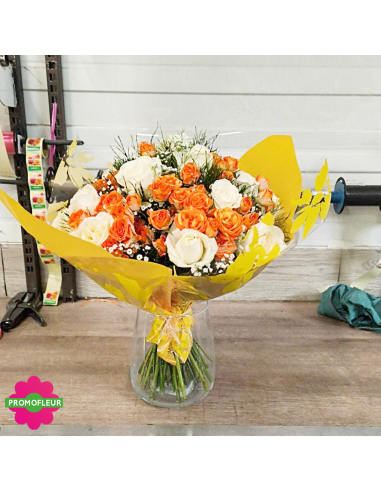Bouquet ton orange pastel