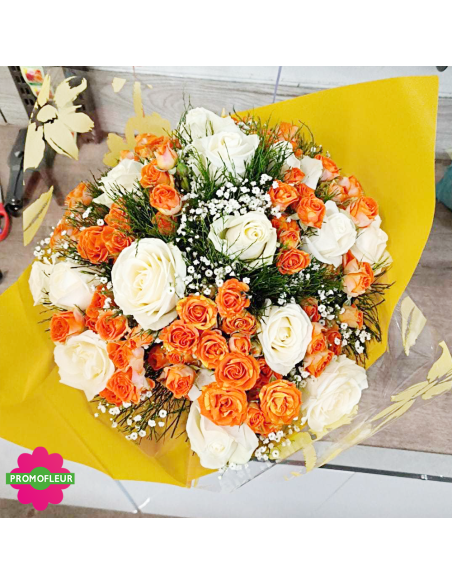 Bouquet ton orange pastel