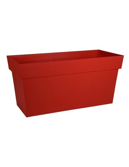 Muret / Jardinière Toscane Rouge Rubis 80 x 36 x 38,8 cm - 74 L - roulettes + reserve - Rouge Rubis
