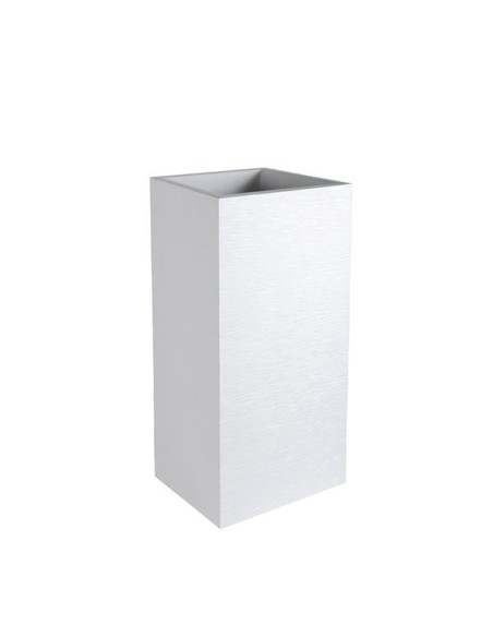 Pot carré Haut "GRAPHIT" 40 cm et 31 L Blanc Cérusé