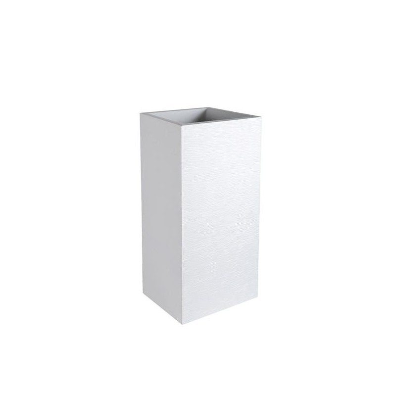Pot carré Haut "GRAPHIT" 40 cm et 31 L Blanc Cérusé