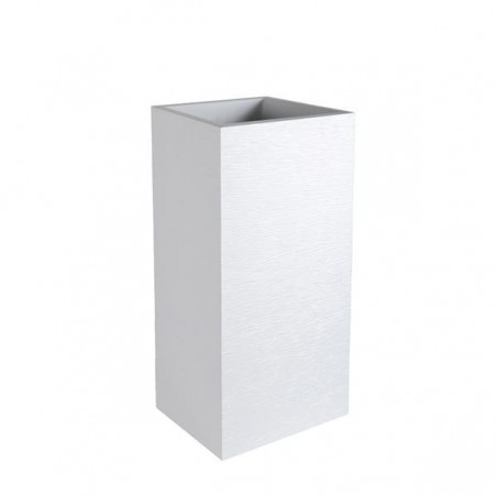 Pot carré Haut "GRAPHIT" 40 cm et 31 L Blanc Cérusé