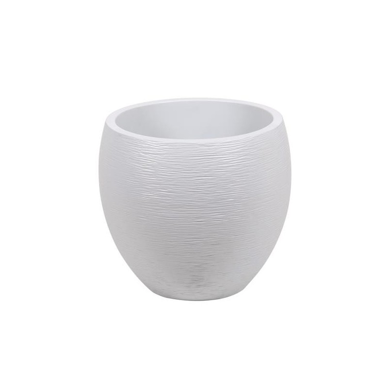 Pot EGG "GRAPHIT" Ø50 cm - h. 45 cm - 46 L - Blanc cérusé