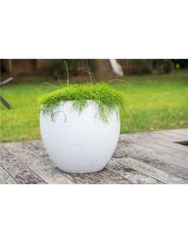 Pot EGG "GRAPHIT" Ø50 cm - h. 45 cm - 46 L - Blanc cérusé (extérieur)