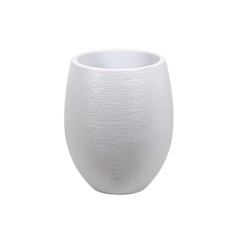 Pot EGG "GRAPHIT" Ø50 cm - h. 45 cm - 46 L - Blanc cérusé