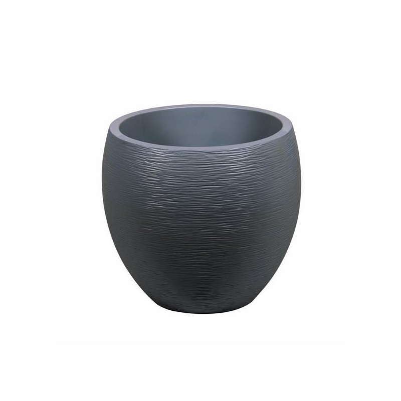 Pot EGG "GRAPHIT" Ø50 cm - h. 45 cm - 46 L - Gris Anthracite