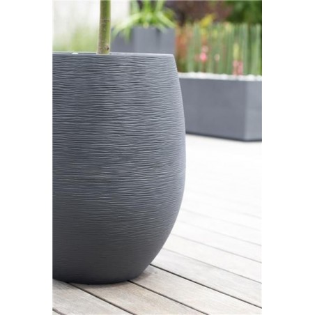 Pot EGG "GRAPHIT" Ø50 cm - h. 60 cm - 53 L - Gris Anthracite (extérieur)