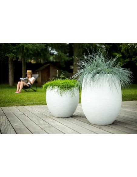 Pot EGG "GRAPHIT" Ø50 cm - h. 45 cm + h. 60 cm (extérieur 1)