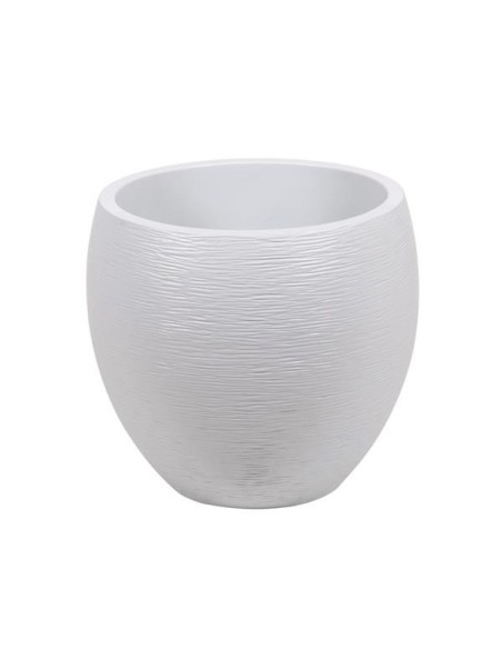 Pot EGG "GRAPHIT" Ø50 cm - h. 45 cm - 46 L - Blanc cérusé