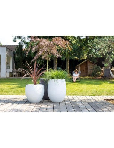 Pot EGG "GRAPHIT" Ø50 cm - h. 45 cm + h. 60 cm (extérieur 2)