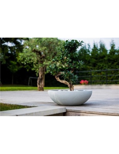 Vasque "GRAPHIT" Ø59 x 21 cm - 39L - Blanc cérusé - Décor extérieur