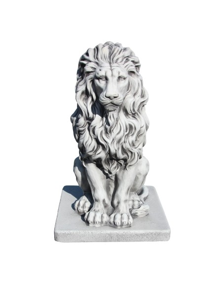 Lion en statue de pierre  h.55 cm Gris