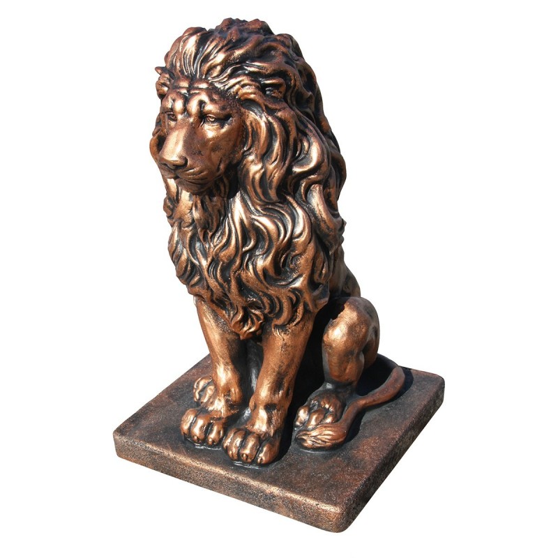 Lion en statue de pierre  h.55 cm Gris