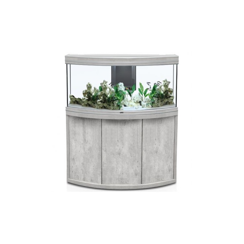 Ensemble Aquarium AQUATLANTIS Fusion Horizon LED 120 Gris béton tout