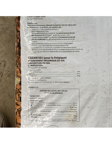 Sac de d'écorces de pin des Ardennes 55 L - Terraland - Composition