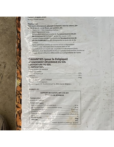 Sac de d'écorces de pin des Ardennes 55 L - Terraland - Composition