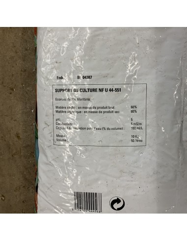 Sac d'écorce de pin maritime 50 L - Terraland - Composition