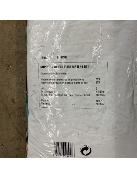 Sac d'écorce de pin maritime 50 L - Terraland - Composition