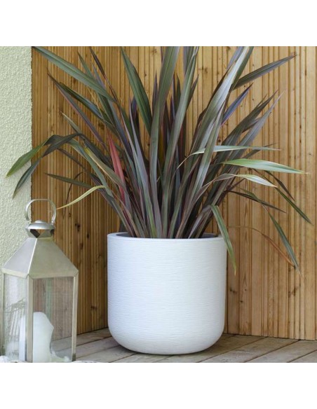 Pot EGG "GRAPHIT" Ø50 cm - h. 45 cm - 46 L - Blanc Cérusé