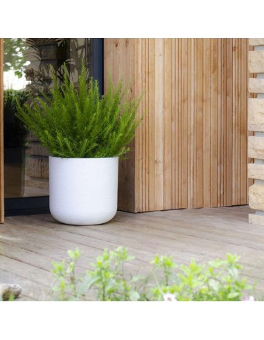 Pot EGG "GRAPHIT" Ø50 cm - h. 45 cm - 46 L - Blanc Cérusé