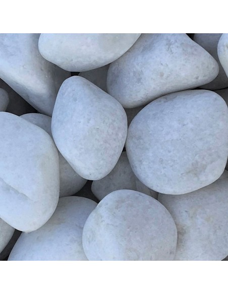 Graviers de marbre roulés blanc